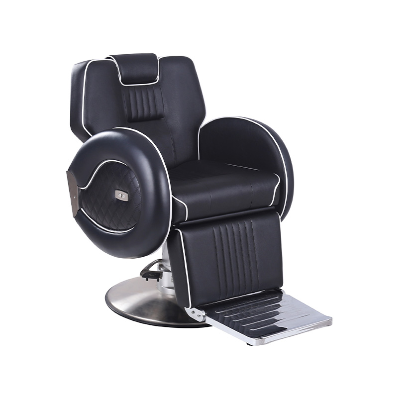 HZ8762 Black edge na may puting rolled edge strip heavy-duty salon barber chair