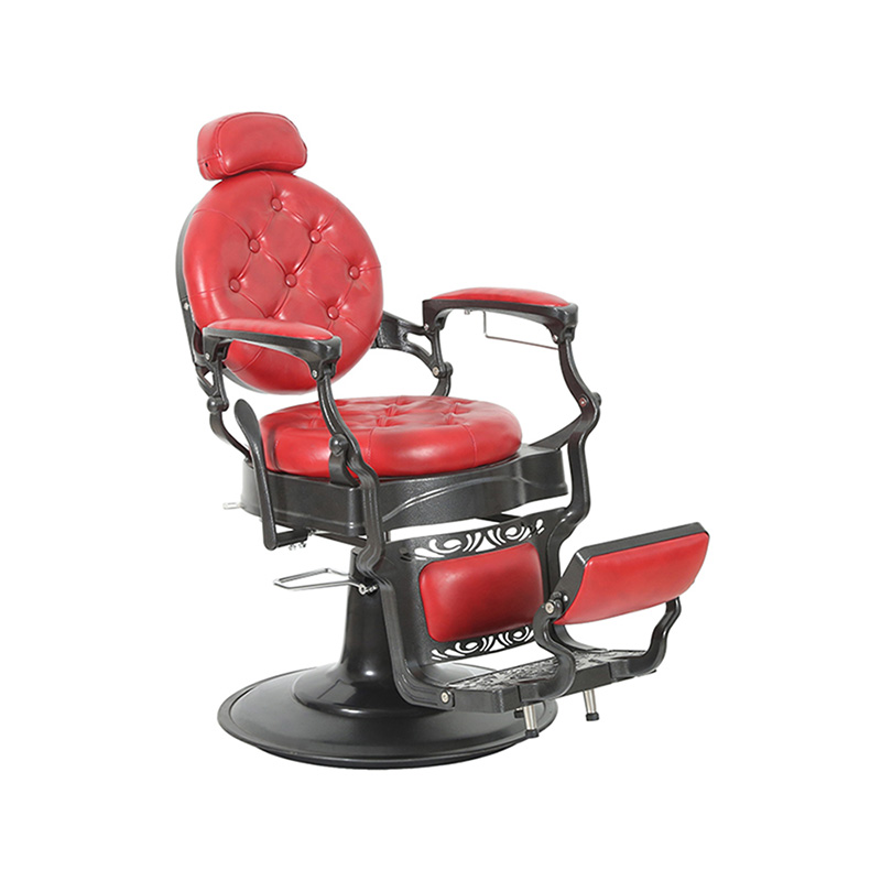 HZ8799 Red retro barberchair heavy hydraulic reclining chair