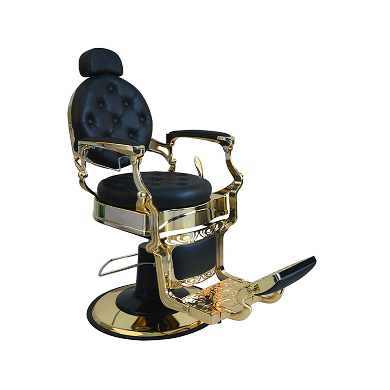 HZ8799AGD Black gold-plated vintage barber chair
