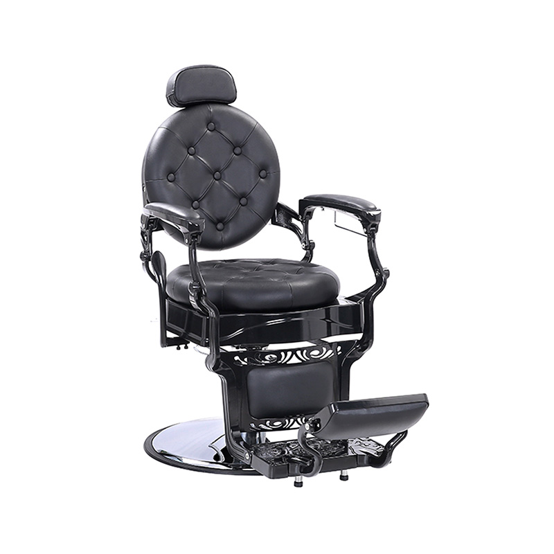 HZ8799BK Black buckle round cushion retro hairdressing chair