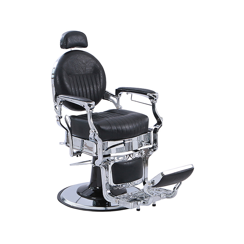 HZ8799C Black classic vertical pattern thickened square cushion retro reclining chair