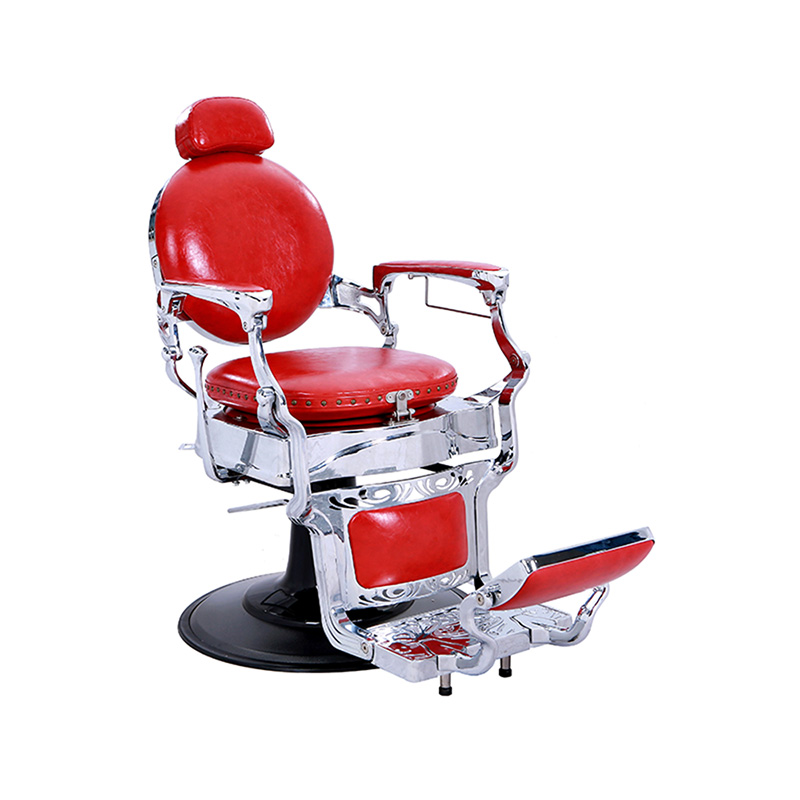 HZ8799DR Pulang makintab na pilak na frame barber chair