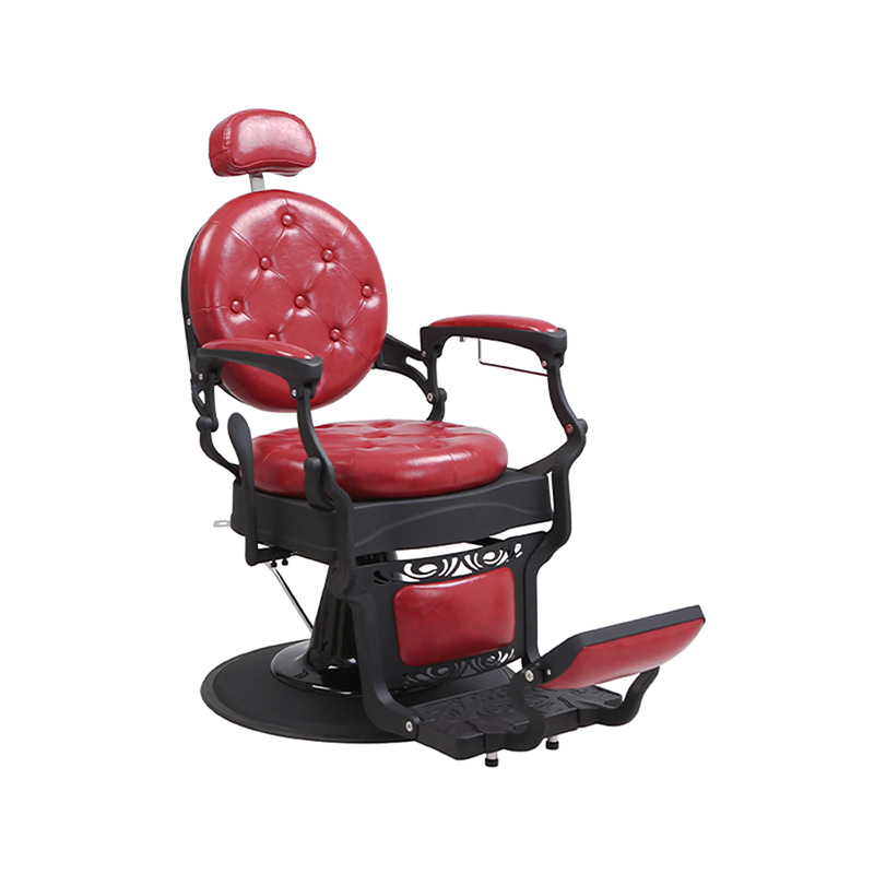 HZ8799MS Vintage burgundy wash linen barber chair