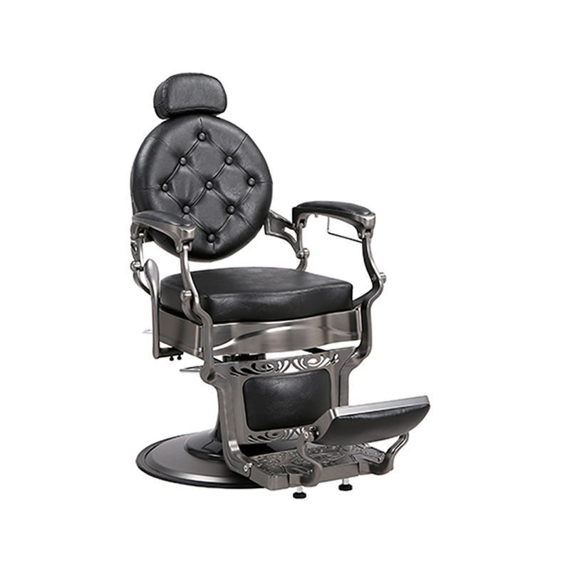 HZ8799Q-H Gun grey square cushion hydraulic retro hairdressing chair