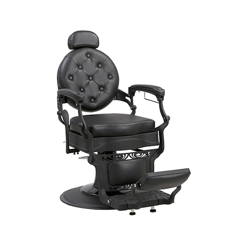 HZ8799Y-F Black square cushion barber chair
