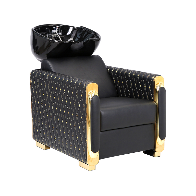 HZ9107 Gold at black backwash shampoo station chair