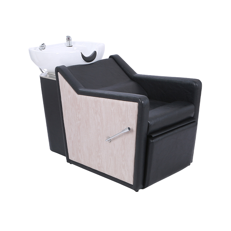 HZ9103 White ceramic basin at push-stand reclining hair washing chair