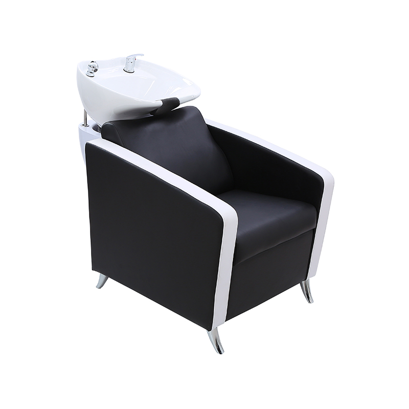 HZ9090 Black at white reclining shampoo chair