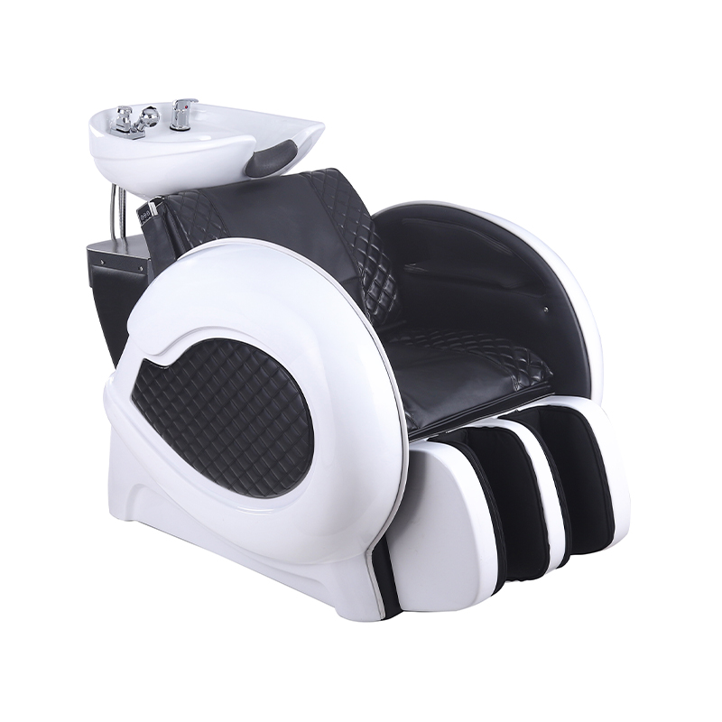 HZ9074 Black at white electric massage salon shampoo chair
