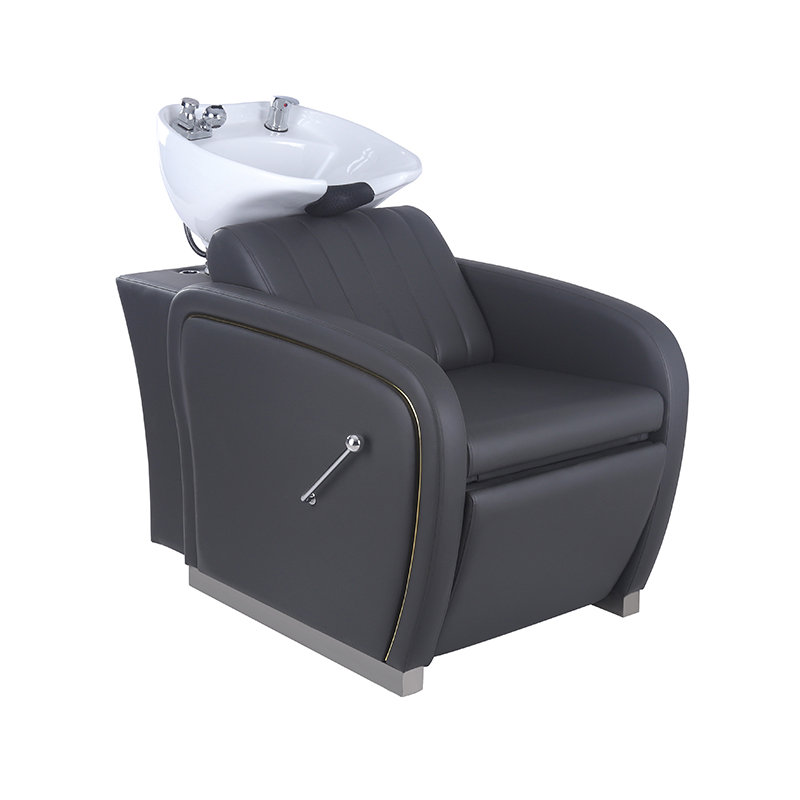 HZ9089E Black & thread shampoo chair na may leg rest